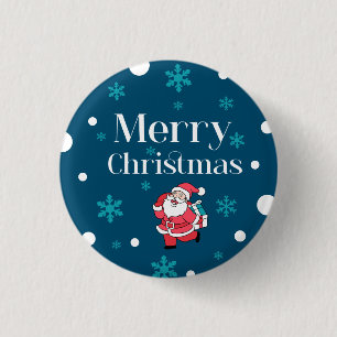 Santa Claus Merry Christmas 3 Cm Round Badge