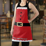 Santa Claus Merry Christmas Apron<br><div class="desc">Red and white Santa Claus suit Merry Christmas apron.  Great holiday party favour.</div>