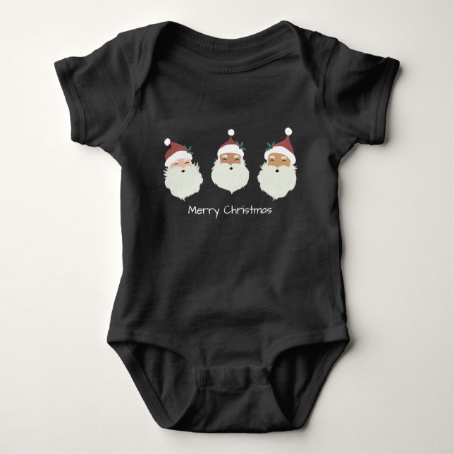 Santa Claus Merry Christmas Baby Bodysuit (Front)