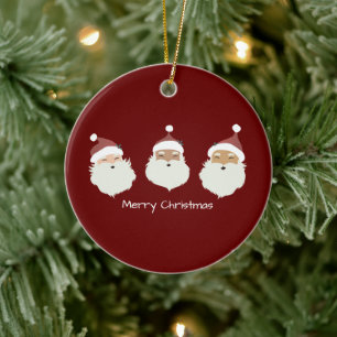 Santa Claus Merry Christmas  Ceramic Tree Decoration