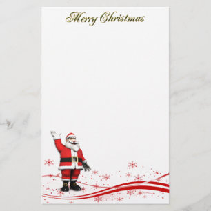 Santa Claus & Merry Christmas Christmas Stationery