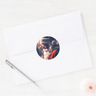 Santa Claus Merry Christmas Classic Round Sticker