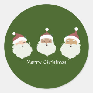Santa Claus Merry Christmas Classic Round Sticker