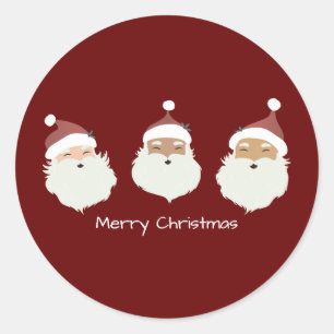Santa Claus Merry Christmas  Classic Round Sticker