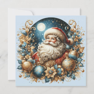 Santa Claus & Merry Christmas customisable  Holiday Card