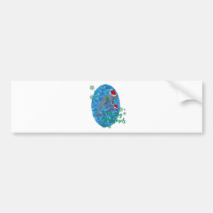 santa claus merry christmas dolphins bumper sticker