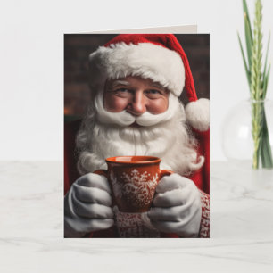 Santa Claus Merry Christmas Flat Holiday Cards