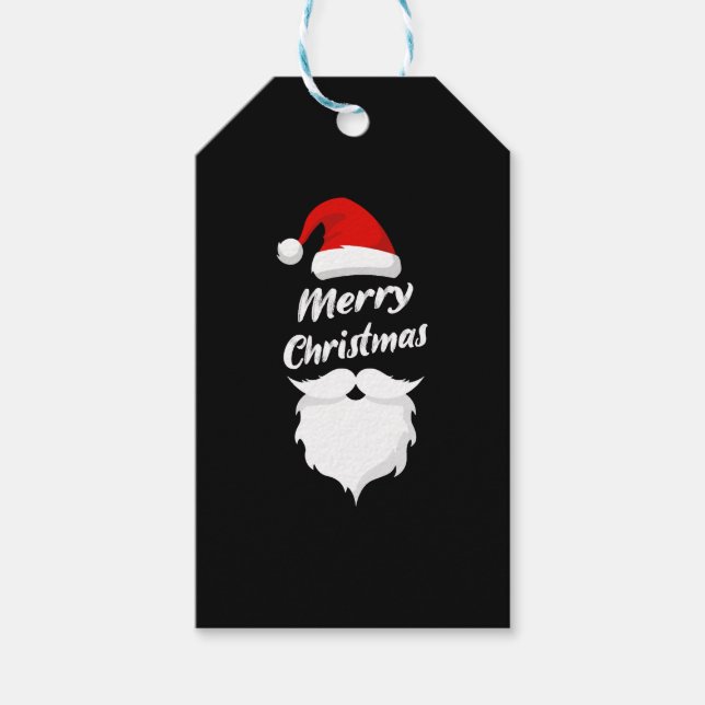 Santa Claus Merry Christmas Gift Tags (Front)