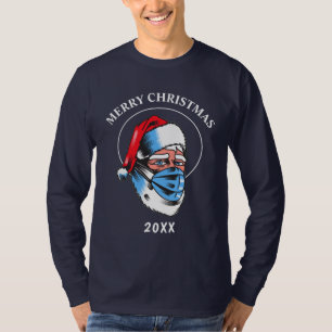 Santa Claus Merry Christmas Mask Fun Humerous T-Shirt
