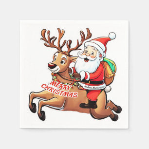 Santa Claus Merry Christmas Napkin