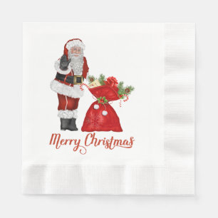 Santa Claus Merry Christmas Paper Napkins