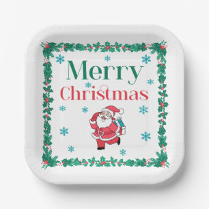 Santa Claus Merry Christmas Paper Plate