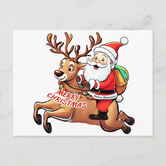 Santa Claus Merry Christmas Postcard (Front)