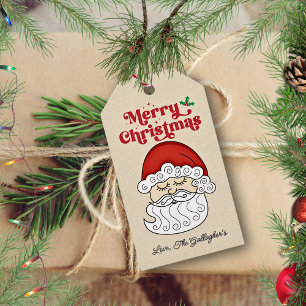 Santa Claus Merry Christmas Retro  Gift Tags