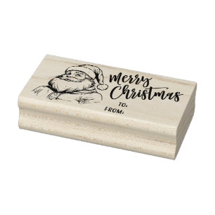 Santa Claus Merry Christmas Rubber Stamp
