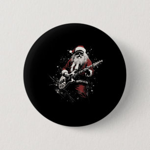 Santa Claus Merry Christmas Xmas Rocking Music Gui 6 Cm Round Badge