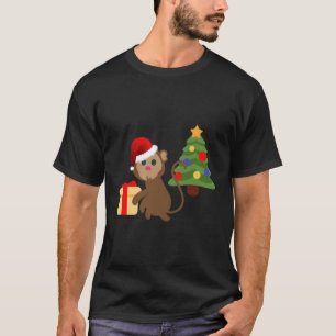 Santa Claus Monkey Emoji For Christmas T-Shirt