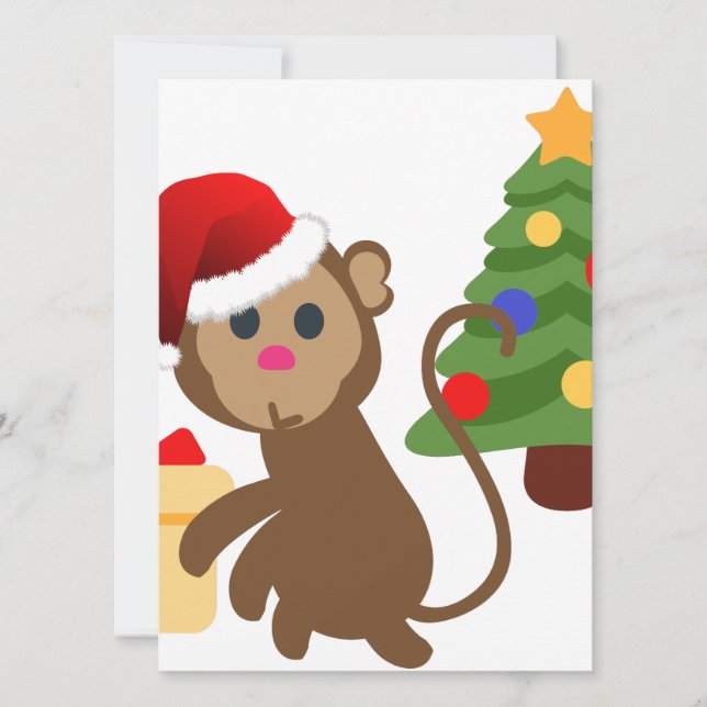 santa claus monkey emoji holiday card (Front)