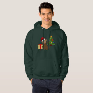 santa claus monkey emoji mens hooded sweatshirt