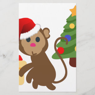 santa claus monkey emoji stationery