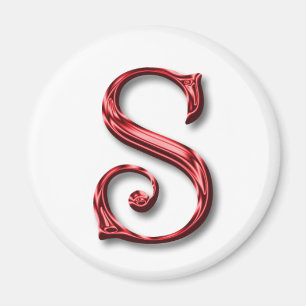 Santa Claus Monogram Initial Holidays Christmas Magnet