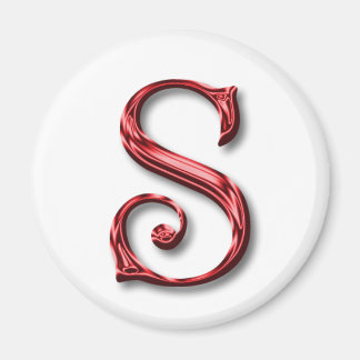 Santa Claus Monogram Initial Holidays Christmas Magnet