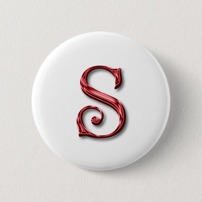 Santa Claus Monogram Letter S Holidays Christmas 6 Cm Round Badge (Front)