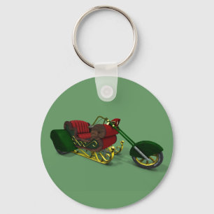 Santa Claus Motor Trike Sledge Key Ring