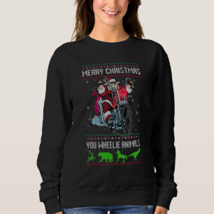 Santa Claus Motorcycle Merry Christmas Biker Rider Sweatshirt
