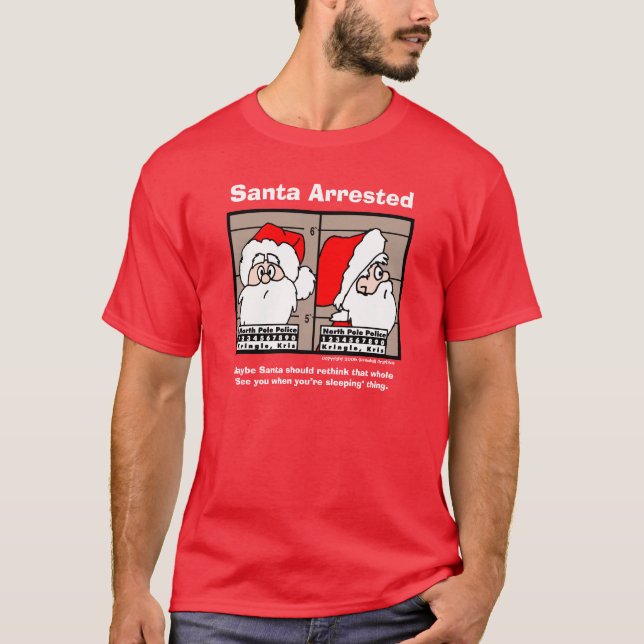 Santa Claus Mug Shot T-Shirt (Front)
