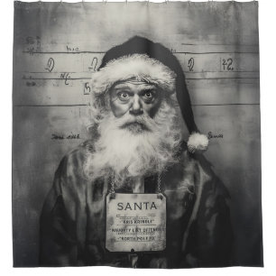 Santa Claus Mugshot: Naughty List Gone Wrong Shower Curtain