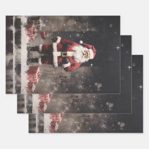 Santa Claus Mural Wrapping Paper Sheet