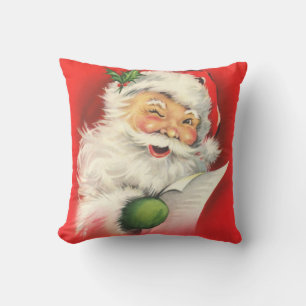 Santa Claus Naughty Nice List Vintage Christmas Cushion