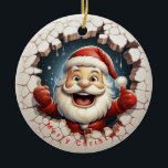 Santa Claus  Naughty or Nice Christmas Ceramic Tree Decoration<br><div class="desc">Santa's making his list, and you get to check it twice! 🎅✨ Spread the holiday cheer with our customisable Naughty or Nice Christmas Holiday Cards. Whether your loved ones have been naughty or nice, these cards let you add a personal touch to your season's greetings. Embrace the magic of giving...</div>