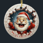 Santa Claus  Naughty or Nice Christmas Ceramic Tree Decoration<br><div class="desc">Santa's making his list, and you get to check it twice! 🎅✨ Spread the holiday cheer with our customisable Naughty or Nice Christmas Holiday Cards. Whether your loved ones have been naughty or nice, these cards let you add a personal touch to your season's greetings. Embrace the magic of giving...</div>