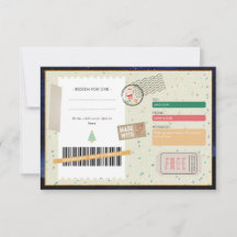 Santa Claus Night Sky Christmas Ticket Gift Coupon