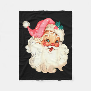 Santa Claus Nk Christmas Face Old Xmas Vintage Nk  Fleece Blanket