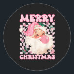 Santa Claus Nk Sungles Blowing Bubble Gum Christma Classic Round Sticker<br><div class="desc">Santa Claus Nk Sungles Blowing Bubble Gum Christmas</div>