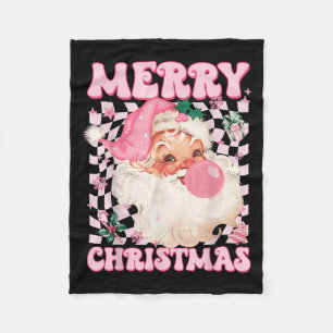 Santa Claus Nk Sungles Blowing Bubble Gum Christma Fleece Blanket
