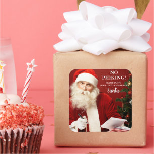 Santa Claus No Peeking Gift Stickers