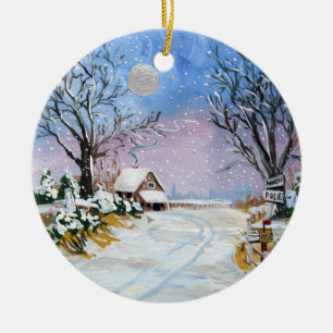 Santa Claus North Pole Ceramic Tree Decoration