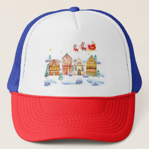 Santa Claus North Pole Christmas Village Trucker Hat