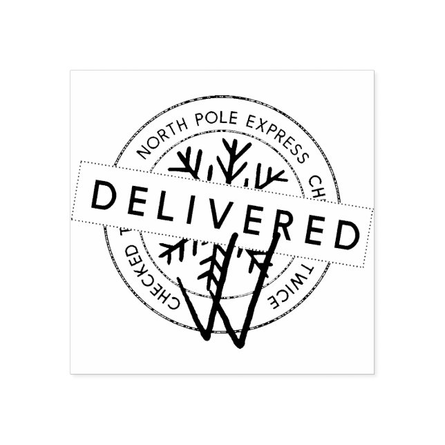 Santa Claus North Pole Express Mail Delivered Rubber Stamp (Imprint)