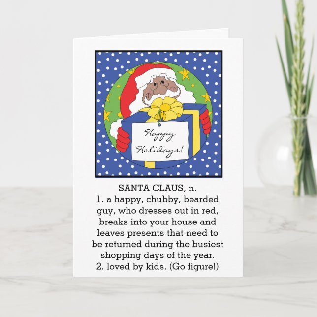 Santa Claus of Colour Funny Holiday Card (Front)