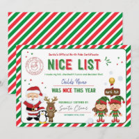 Santa Claus Official Nice List Certificate