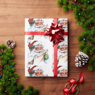 Santa Claus Old Fashioned Christmas Wrapping Paper