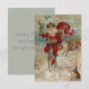 Santa Claus On A Bike Invitation