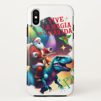 Santa Claus on a T rex Case-Mate iPhone Case