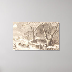 Santa Claus on Christmas Eve Canvas Print