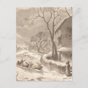 Santa Claus on Christmas Eve Holiday Postcard